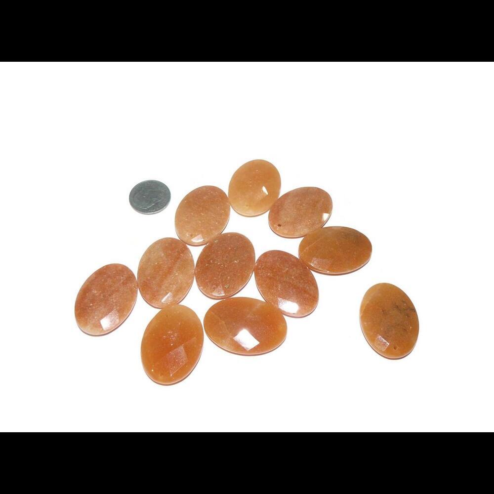 Faceted Peach Aventurine Focal Bead Pendant, Orange Aventurine Pendant